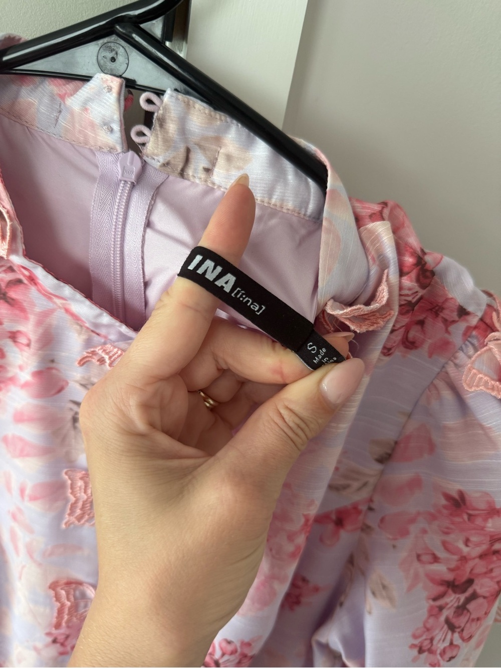 Ina Pink Floral Maxi Dress with Puff Sleeves - Picture 4 of 4